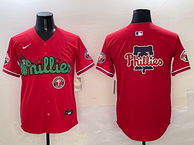 Men Philadelphia Phillies Blank Red three generations Joint Name 2025 Nike MLB Jersey style 6